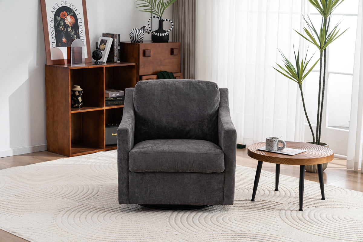 Large Swivel Accent Chair Gray