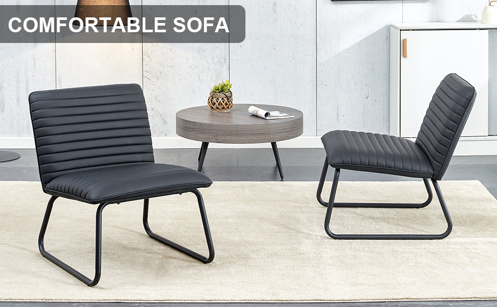 Black Armless Lounge Chair – Black Legs