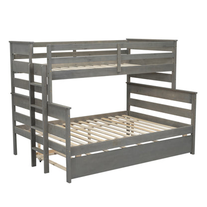Twin Over Full Bunk Bed Gray