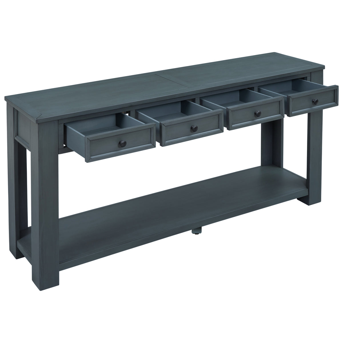 Console Table with Storage Drawers Navy