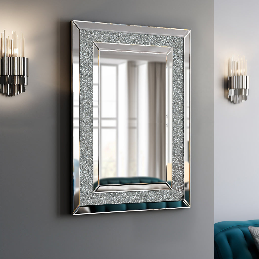 Large Wall Mirror – Decorative Silver Frame