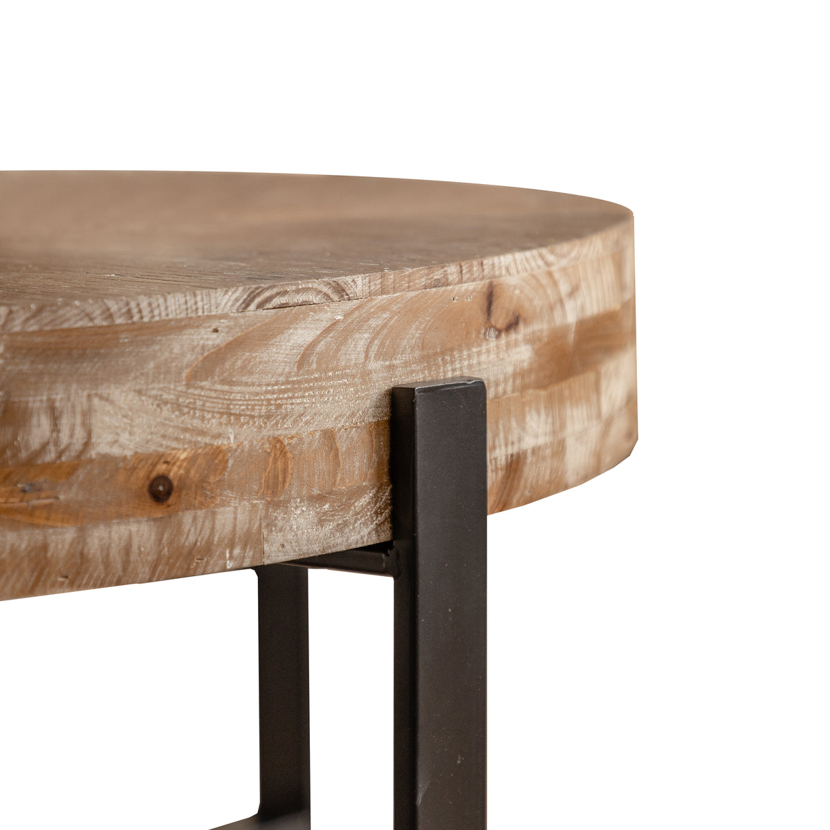Retro Round Coffee Table – Metal & Wood