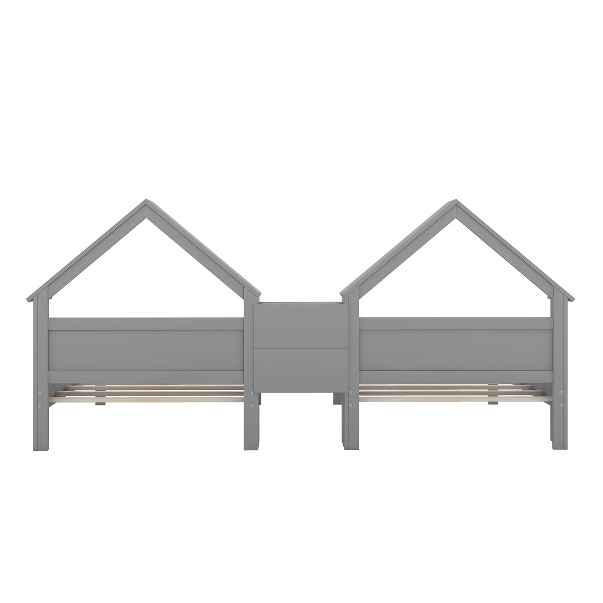 Double Twin Platform Bed Gray