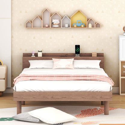 Modern Twin Platform Bed with USB Ports