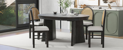Retro Dining Set (5 pcs) – Espresso Finish