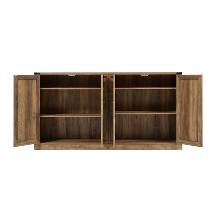 Rustic Oak 4-Door Sideboard
