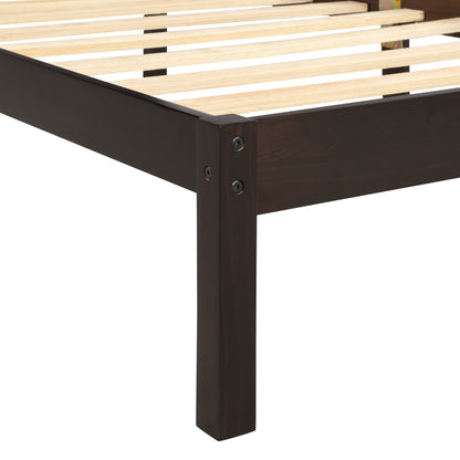 Full Platform Bed with Headboard Espresso