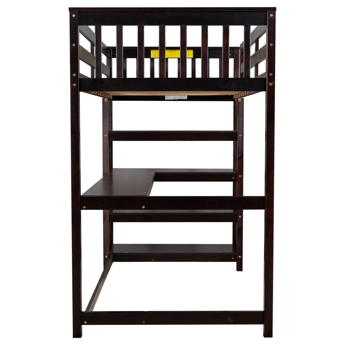Twin Loft Bed with Storage Espresso Finish