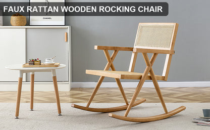Outdoor Rattan Rocking Chair – Gray Wicker