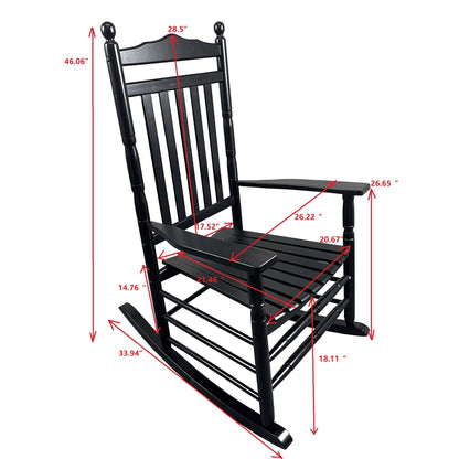 Classic Black Porch Rocking Chair