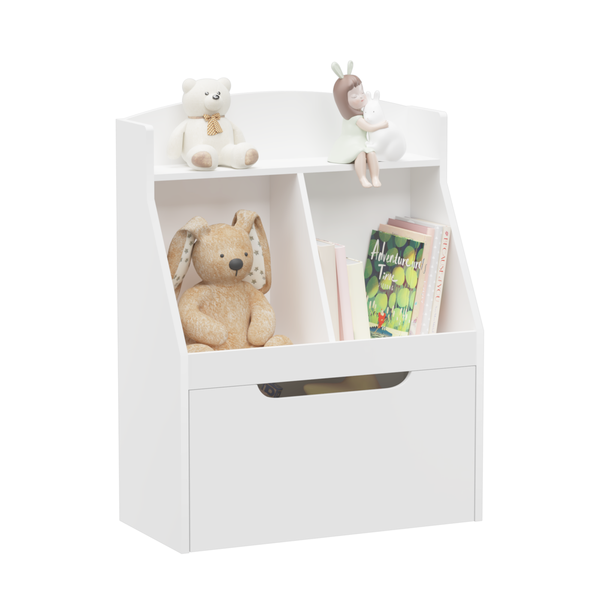 Rolling Book Display Shelf – White Children’s Library Piece