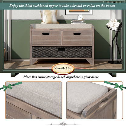 Storage Bench White Washed