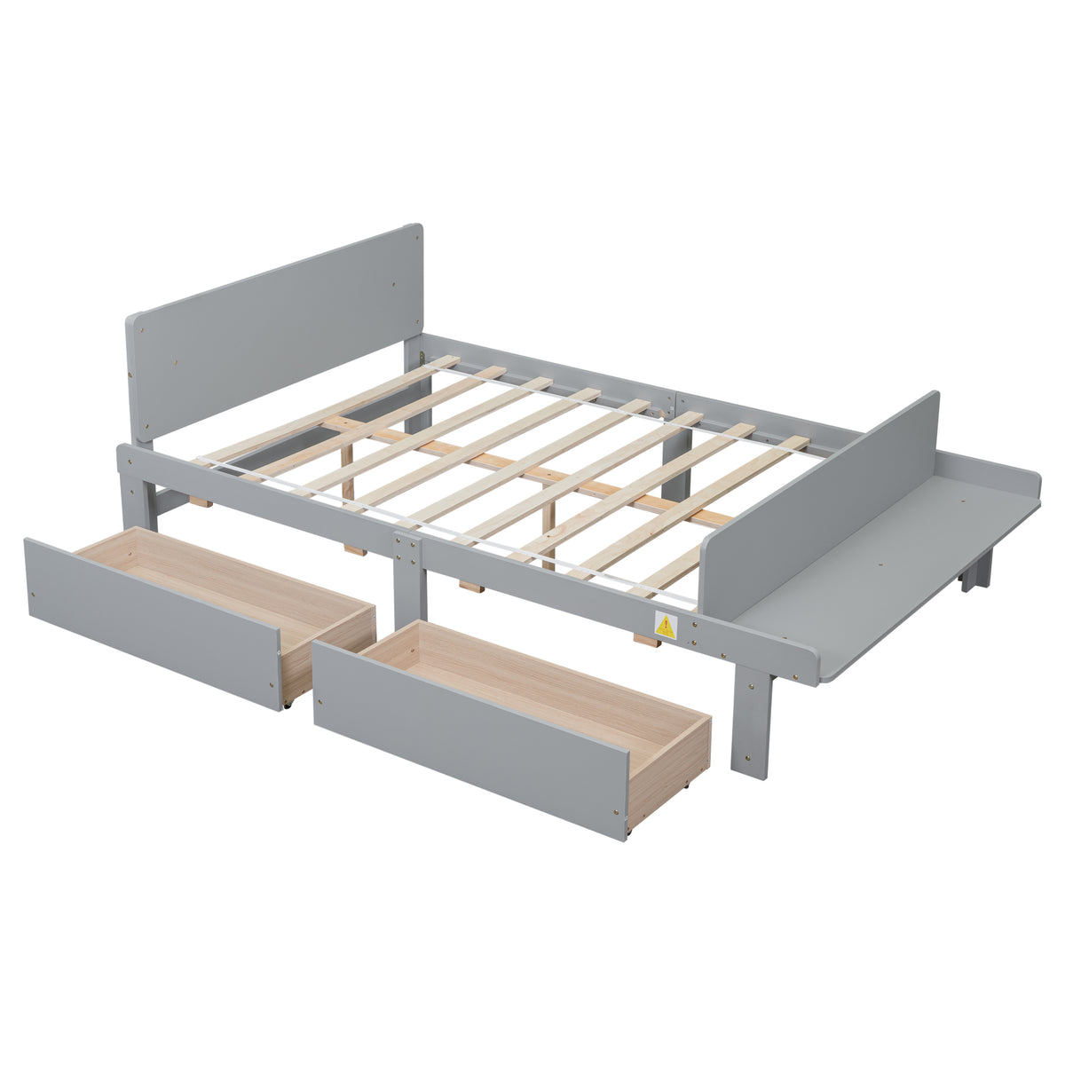Full Bed with Bench Grey