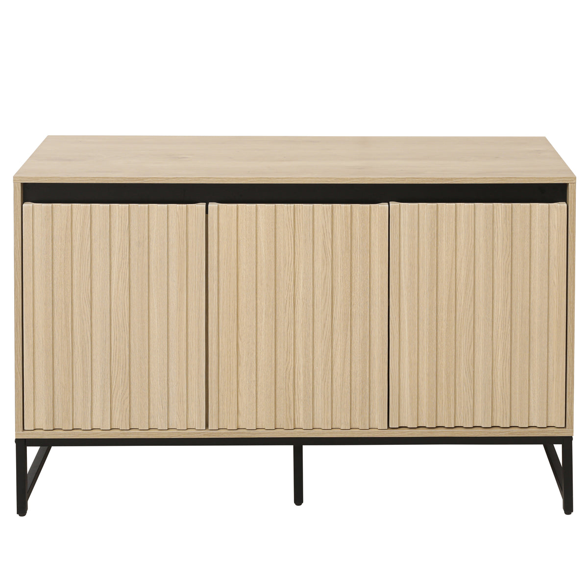 Engraved 3-Door Sideboard Cabinet with LED Lighting