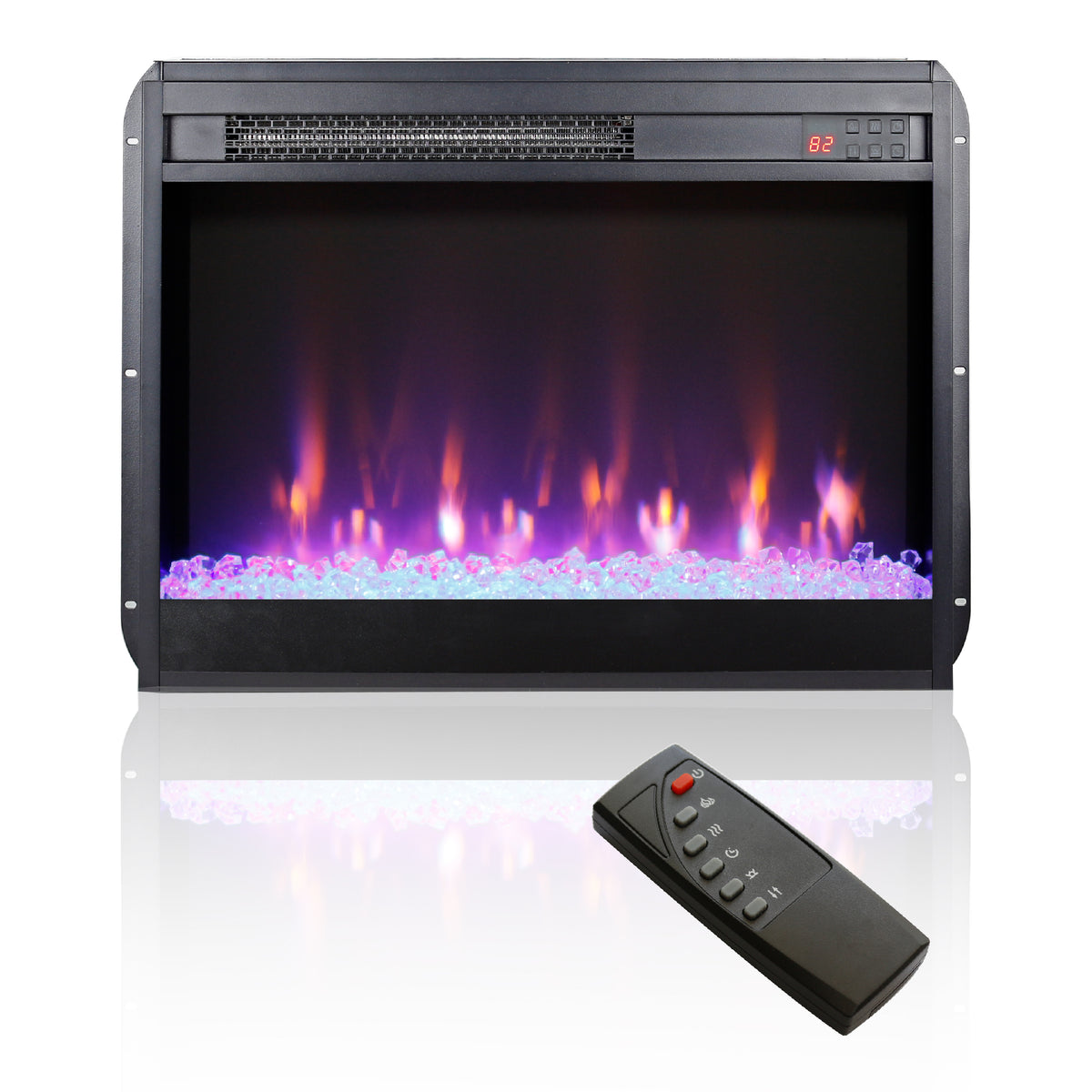 60-Inch Electric Fireplace Media Console Barnwood Finish