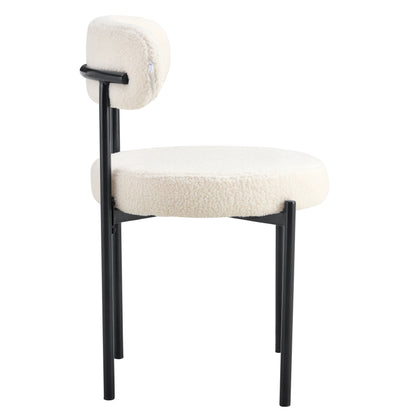 Modern Dining Chair Set (2 pcs) – White & Black
