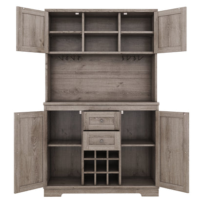 Farmhouse Coffee Bar Cabinet with Wine Storage