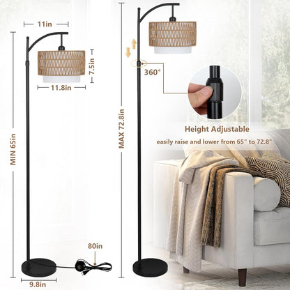 Arc Floor Lamp with Remote 3-Color Light