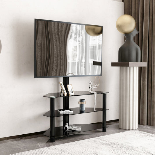 Black Adjustable TV Stand 3-Tier