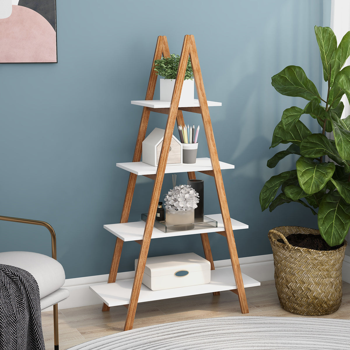 Oxford Bamboo Ladder Bookshelf