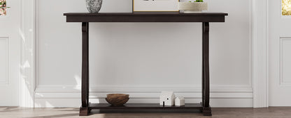 Rustic 48” Wood Console Table – Espresso