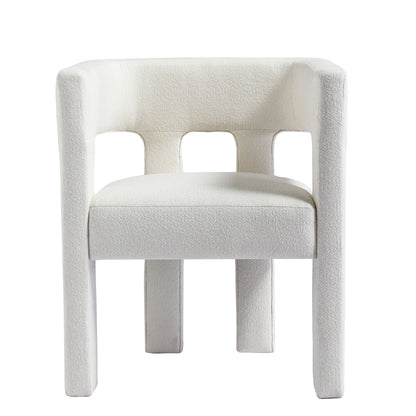 Contemporary Accent Chair Beige Upholstery