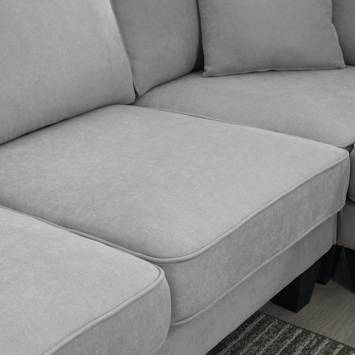 Modern U-Shape Sectional Sofa Light Gray
