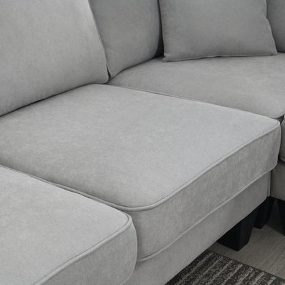 Modern U-Shape Sectional Sofa Light Gray