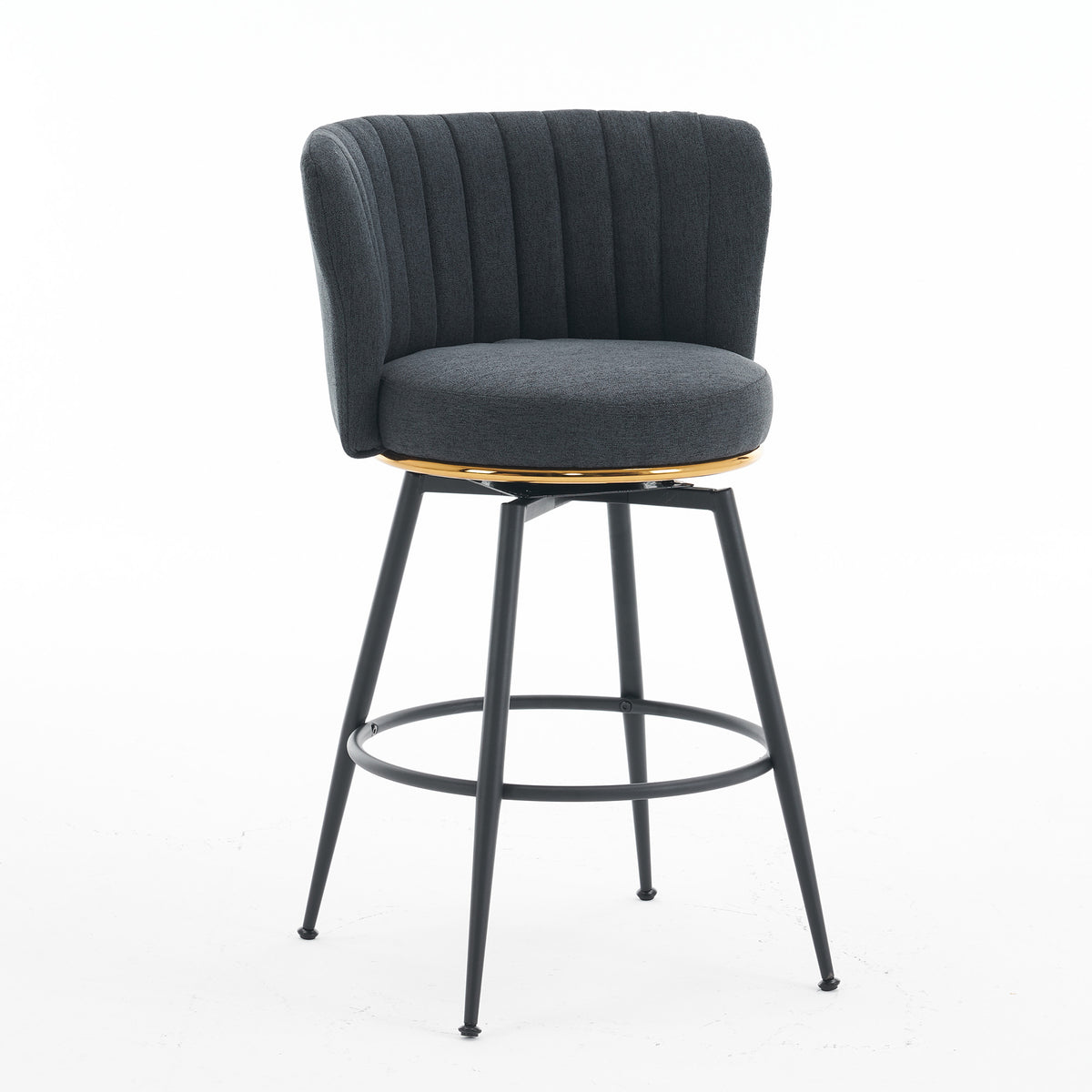 Adjustable Gray Bar Stool Set (2 pcs) – Modern Metal Base