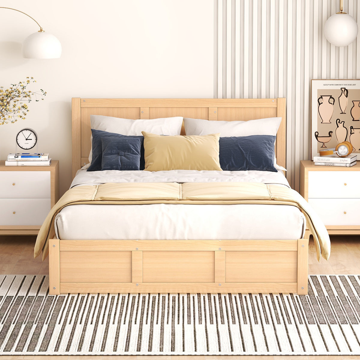 Full Wood Platform Bed