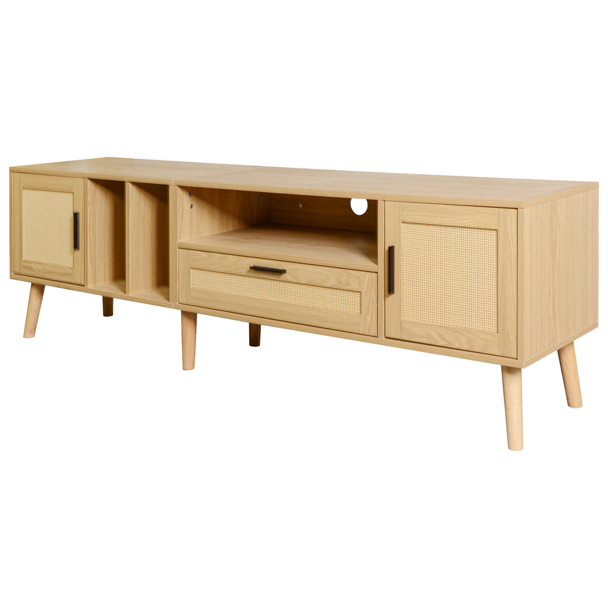 Rattan TV Console – Natural Brown