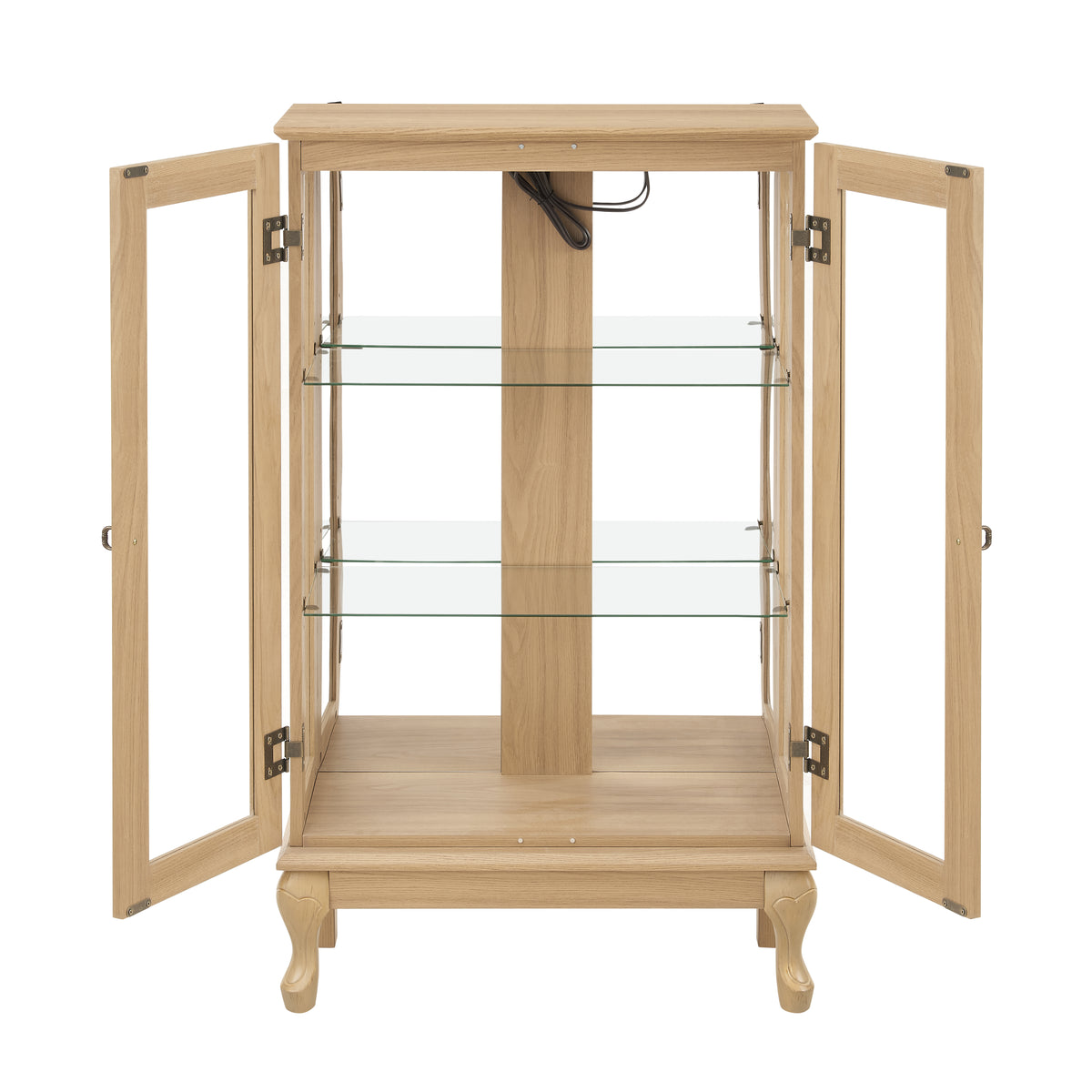 Dual Door Curio Display Cabinet with LED Light