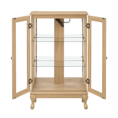 Dual Door Curio Display Cabinet with LED Light