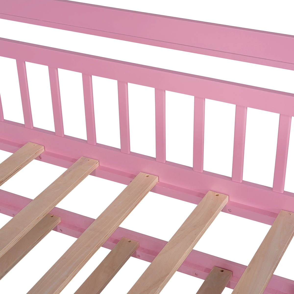 Twin House Bed with Trundle Pink