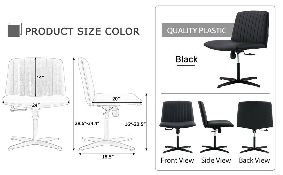 Black PU Swivel Office Chair