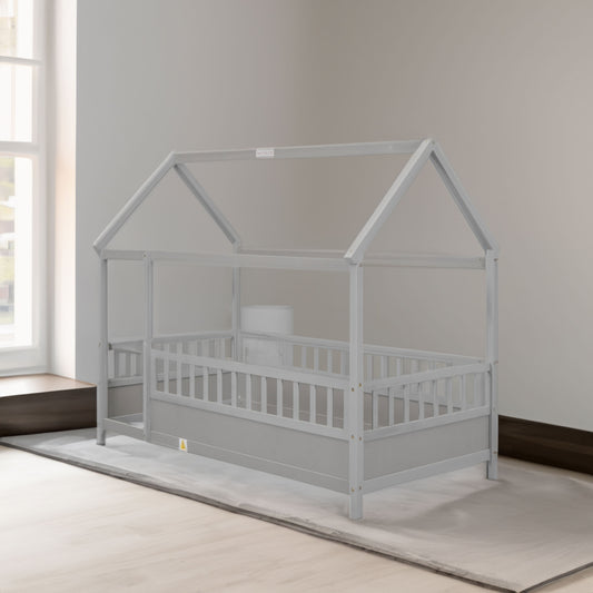 Twin Floor Bed Grey