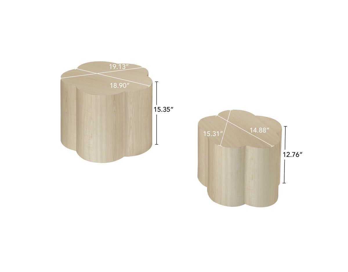Black 2-Piece Cloud Coffee Table Set – Modern Nesting Tables