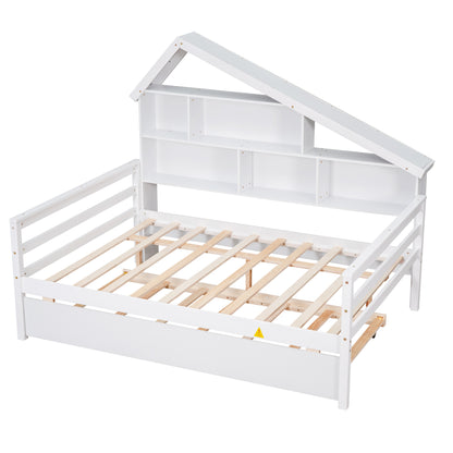 Full Platform Bed White