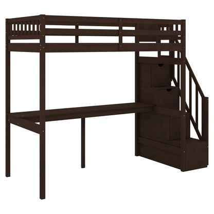 Loft Bed with Storage Espresso