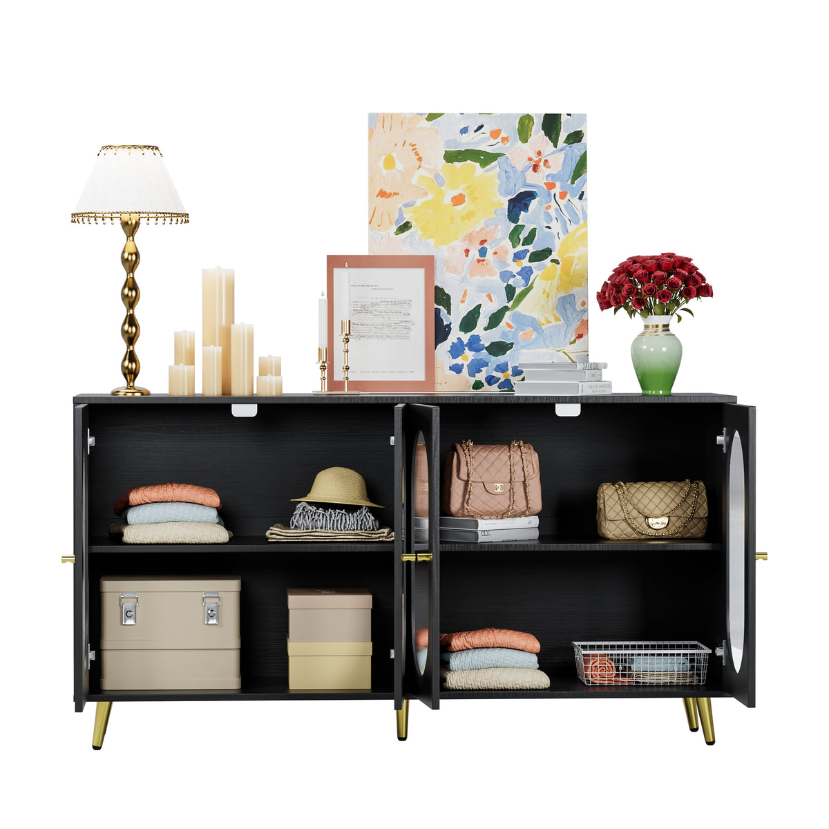 Black Acrylic Sideboard Cabinet