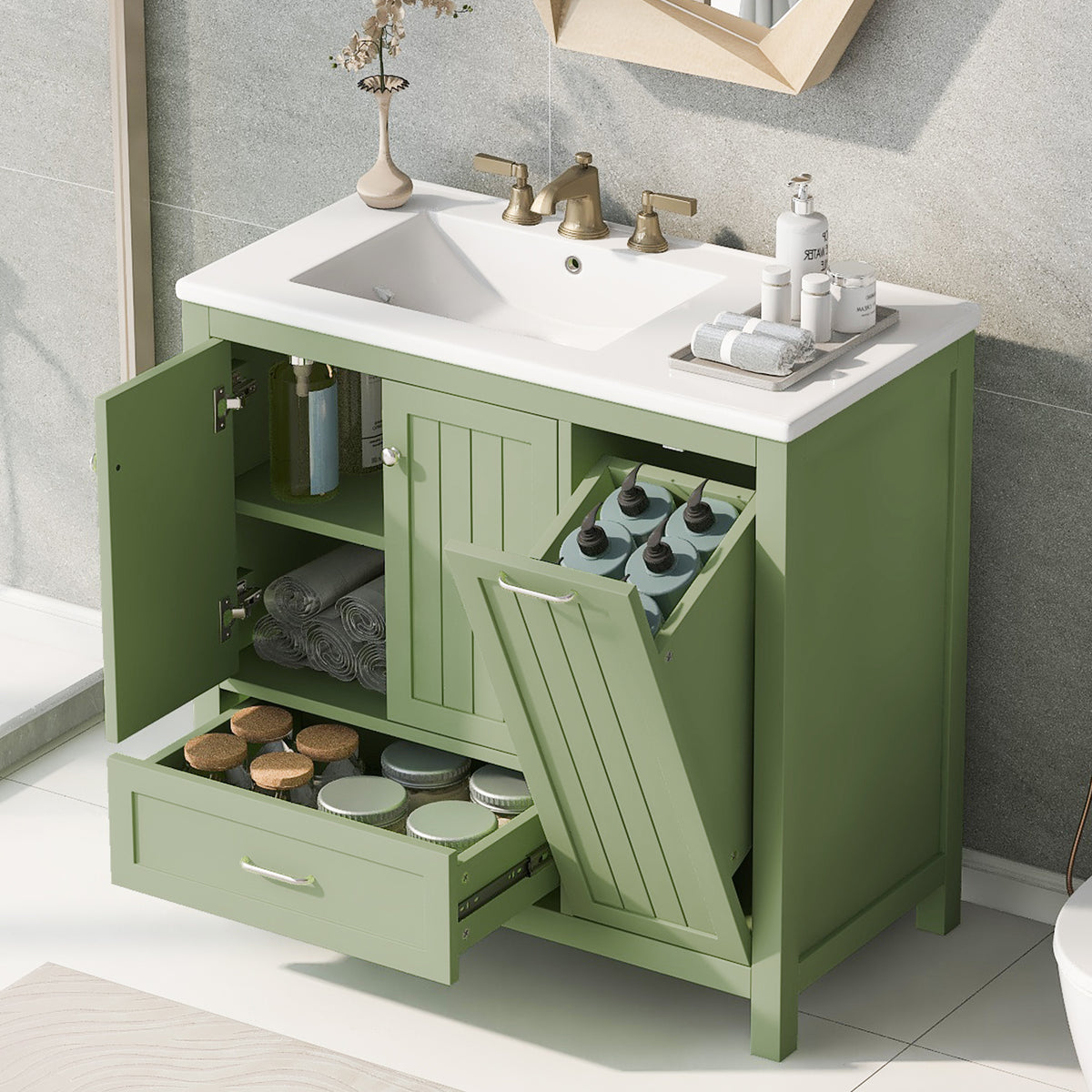 36-Inch Bathroom Vanity with Sink and Drawer