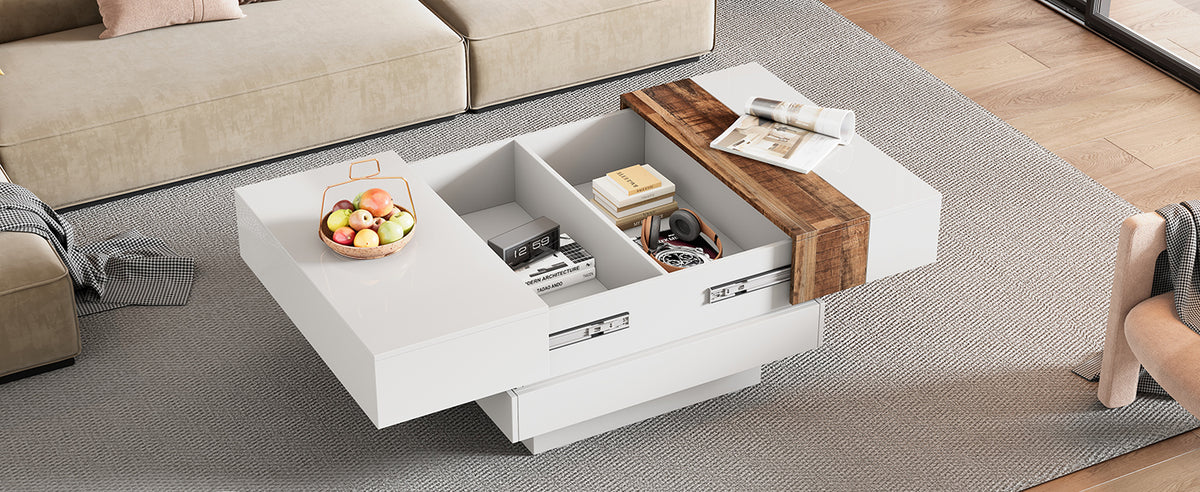 Modern Storage Coffee Table White