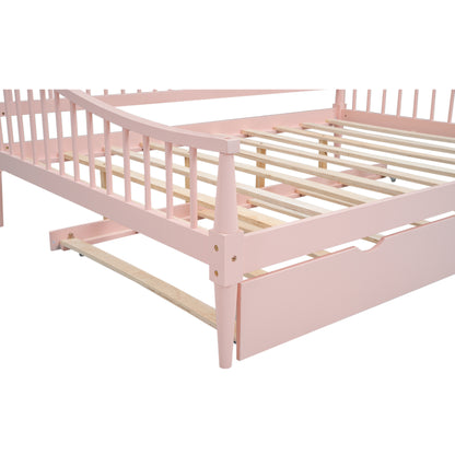Full Daybed with Trundle Pink Finish