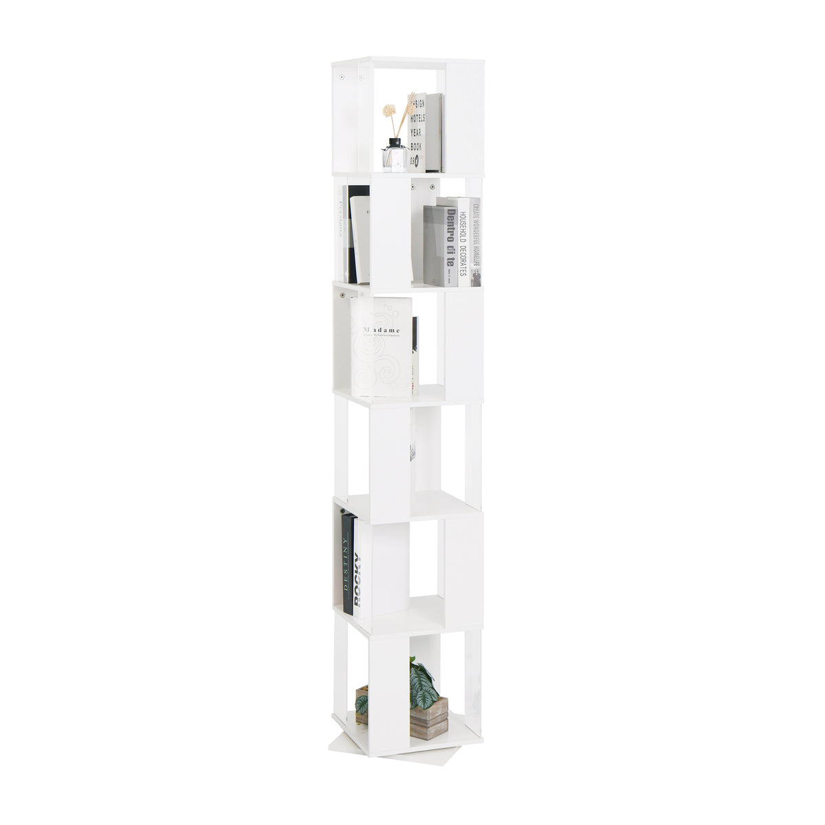 Rotating Acrylic Bookshelf Organizer