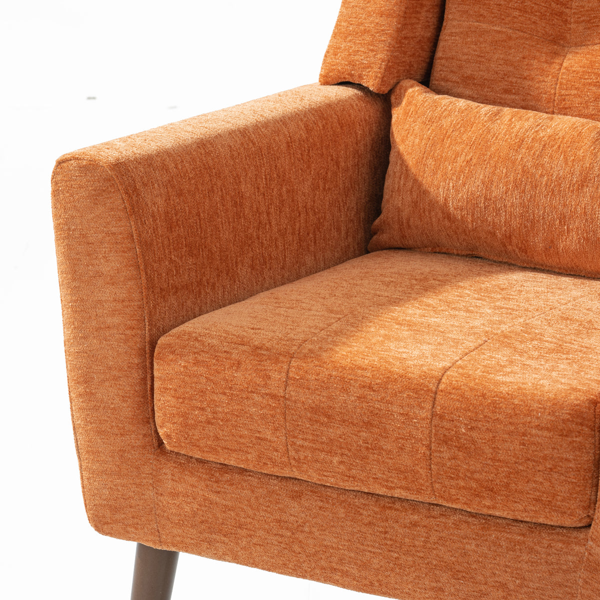 Modern Accent Chair Foam Filled Orange