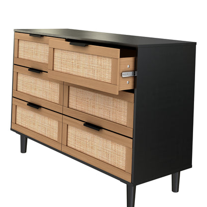 Rattan Dresser Black