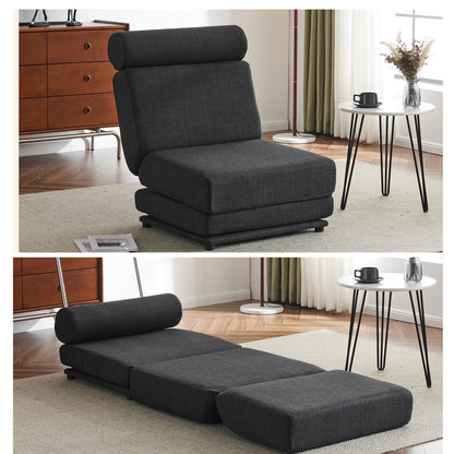 Single Sofa Bed Foldable Gray