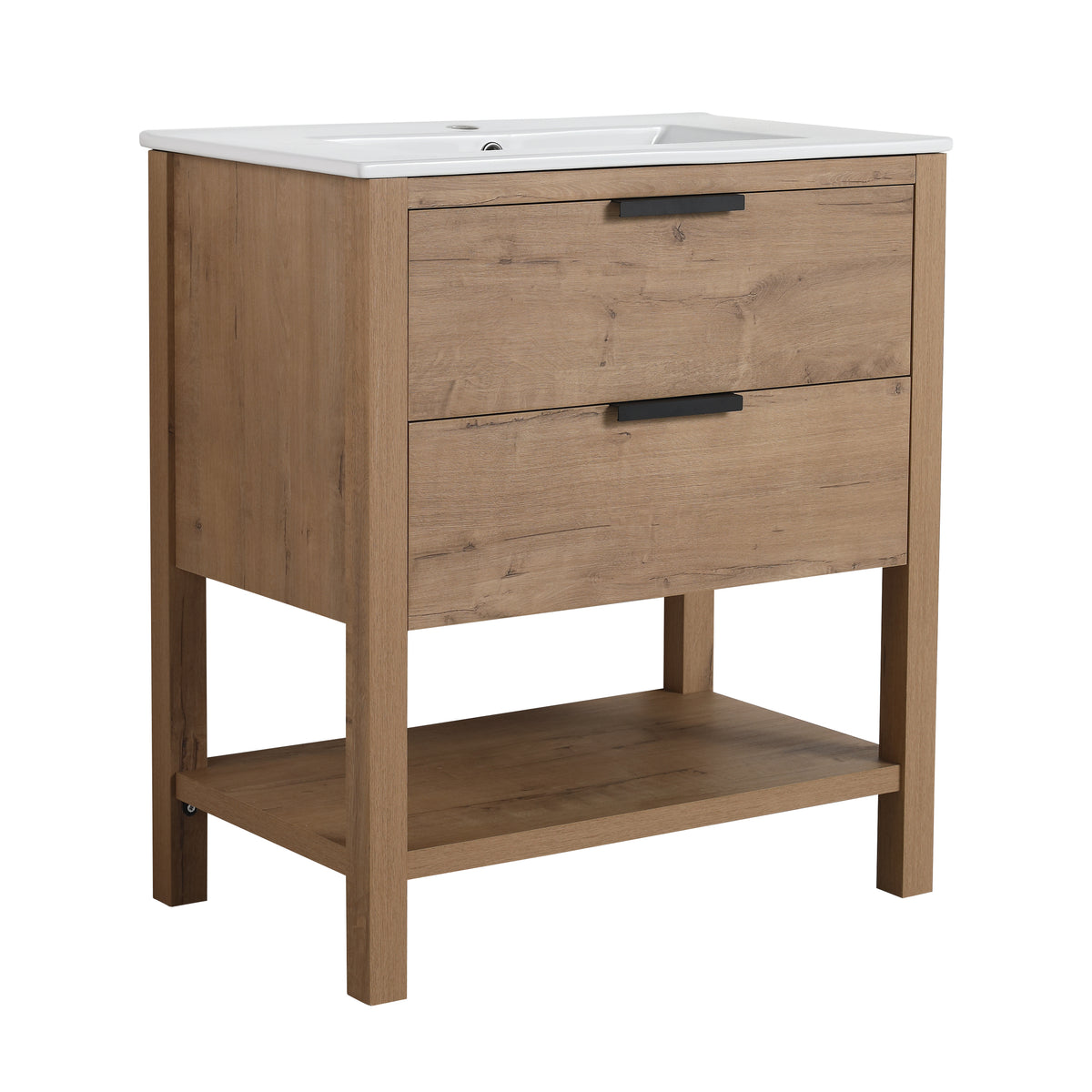 30-Inch Vanity with 2 Drawers White Finish