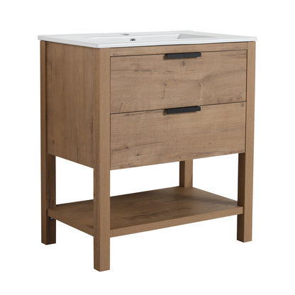 30-Inch Vanity with 2 Drawers White Finish