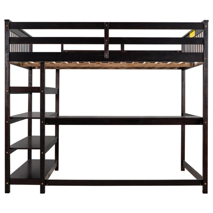 Full Loft Bed with Storage Espresso